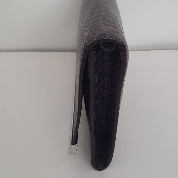 MICHAEL KORS JET SET CHARM LARGE WALLET ON A CHAIN BROWN  Leather Crocodile - Picture 5 of 16